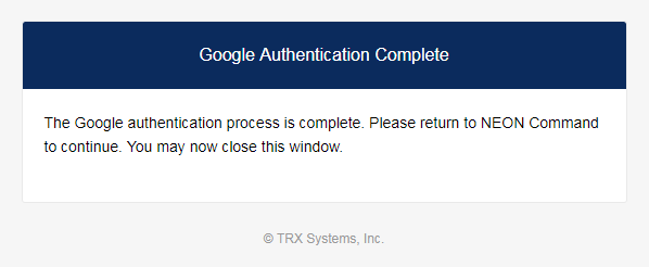 Sign In - Google Authentication Complete