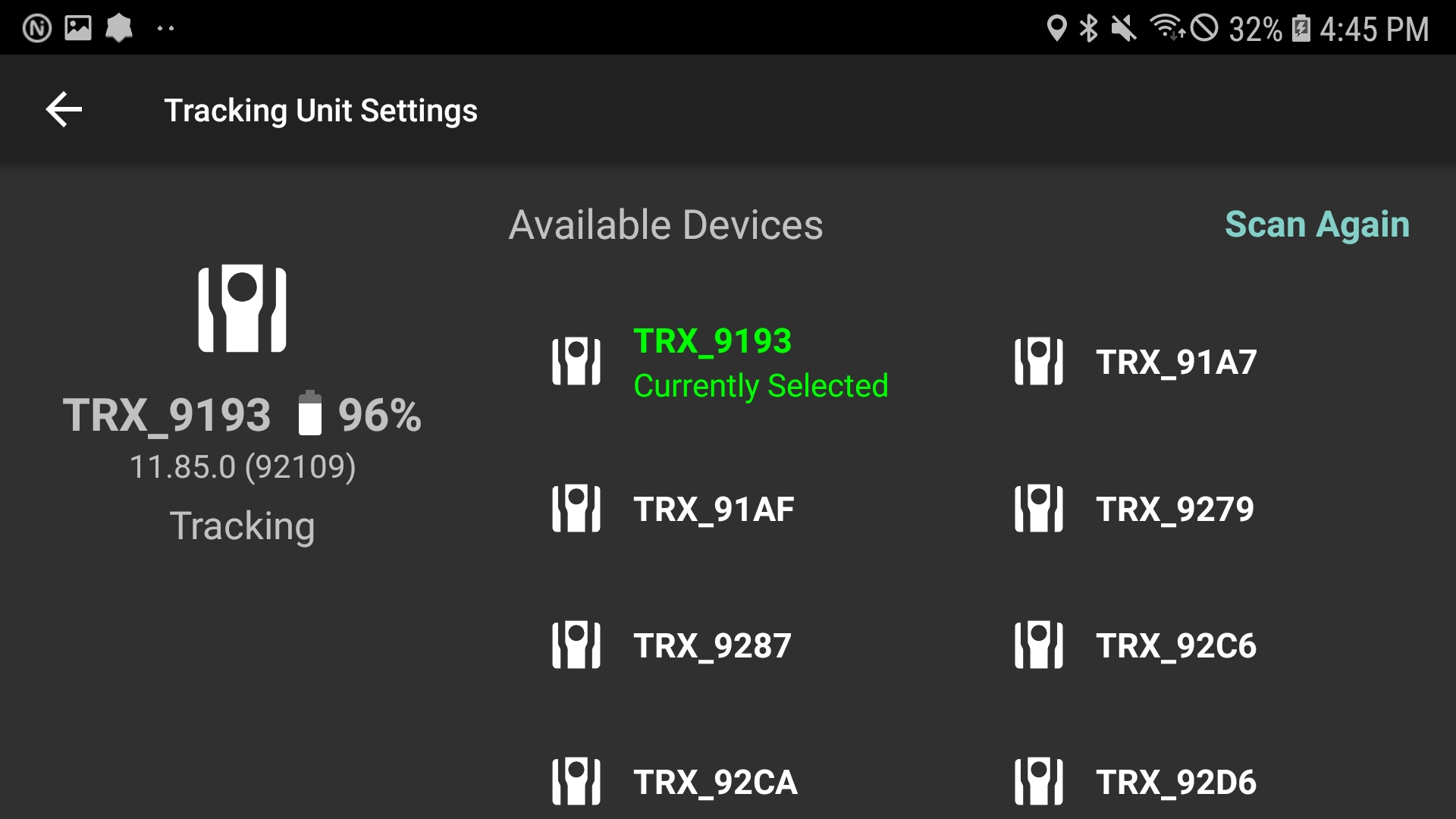 Updated Tracking Unit