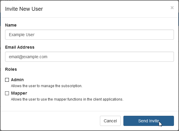 Manage Users - Invite a User